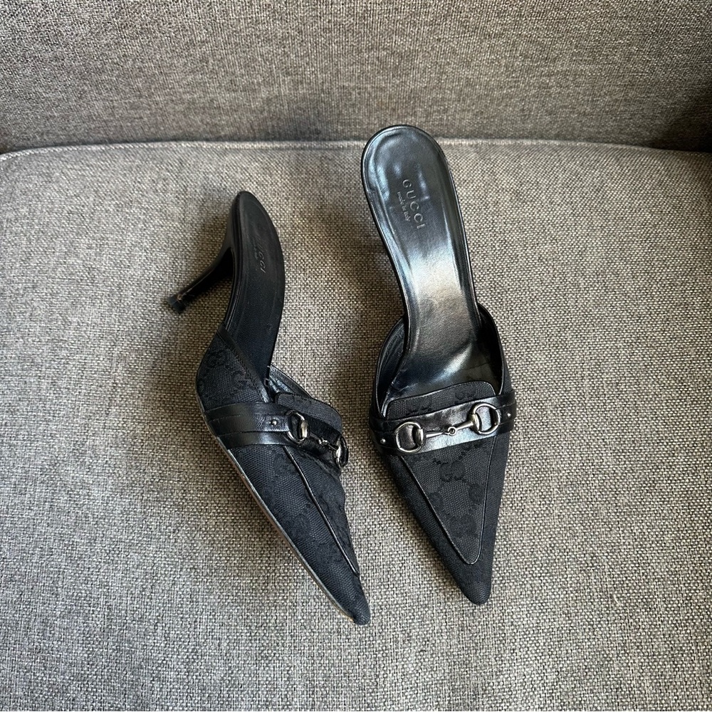 Vintage Gucci horsebit mule heels